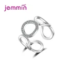 Новое поступление 925 стерлингового серебра модные массивные кольца для женщин Свадебные обручальные кольца модные Стиль круглый Форма CZ с украшением в виде кристаллов