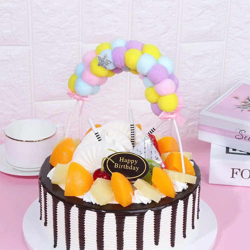 Украшение для торта на день рождения рождественские украшения флажки с помпоном