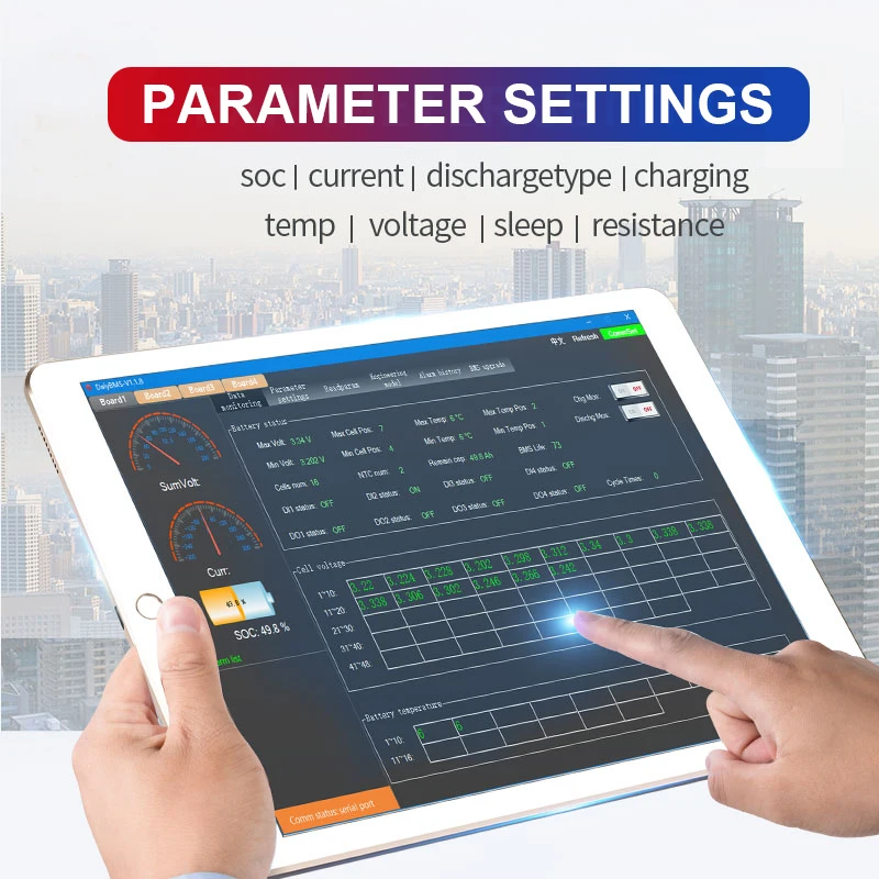 Умная BMS 13S 150A 200A 250A LiFePO4 батарея для 54 6 V аккумуляторной батареи с Bluetooth CAN communicatio UART
