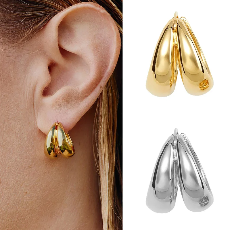 

Timeless Wonder Stunning Geo Statement Hoop Earrings Women Designer Jewelry Goth Emo Egirl Mix Runway Rare Punk Hiphop Mix 7317