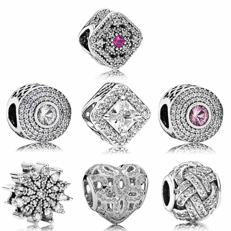 

Openwork Fairy Tale Treasure Snowflake Radiant Splendour With Crystal Bead Charms Fit Europe Bracelet 925 Sterling Silver Bead