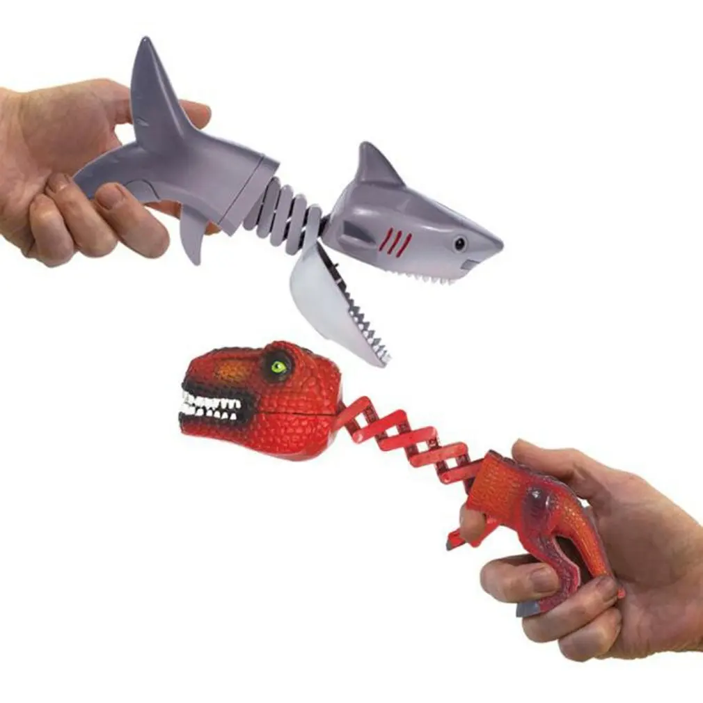 

Creative Funny Spoof Shark Telescopic Spring Manipulator Clip Bite Hand Dinosaur Prank Parent-child Interaction Funny Toys Kids