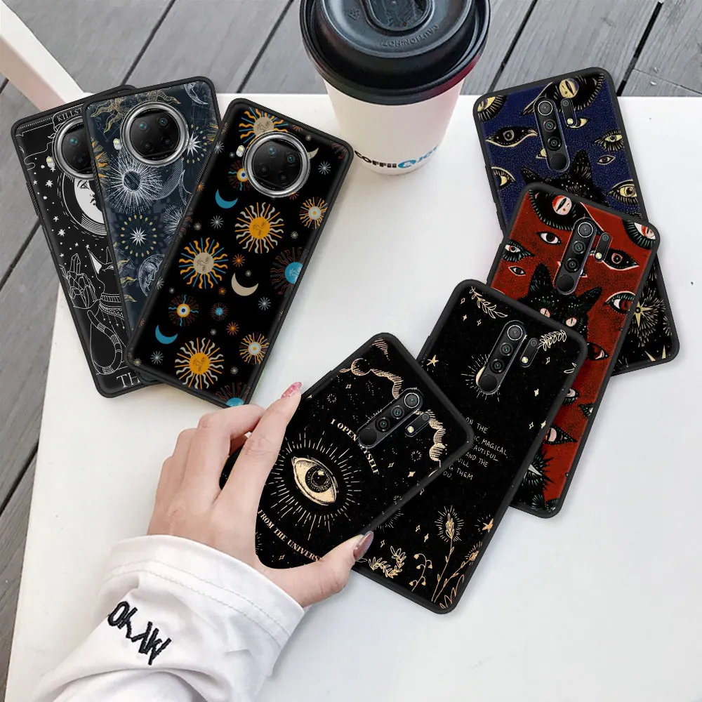 case for xiaomi redmi note 9s 9 8 pro 7 8t 10 9c 9a 7a k40 soft back luxury design phone cover 8a 6a coque death tarot cat free global shipping