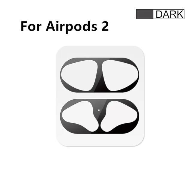 black for airpods 2 Ультра тонкая кожа для AirPod металлическая защита от пыли для Apple AirPods Bluetooth наушники зарядный ящик беспроводные наушники пылезащитный чехол - Цвет: black for airpods 2