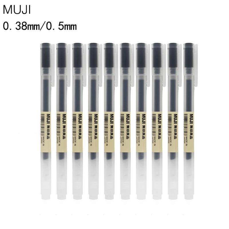 Гелевые ручки MUJI 3 шт. черные/синие/красные чернила цветные 0 5 мм 38 школьные