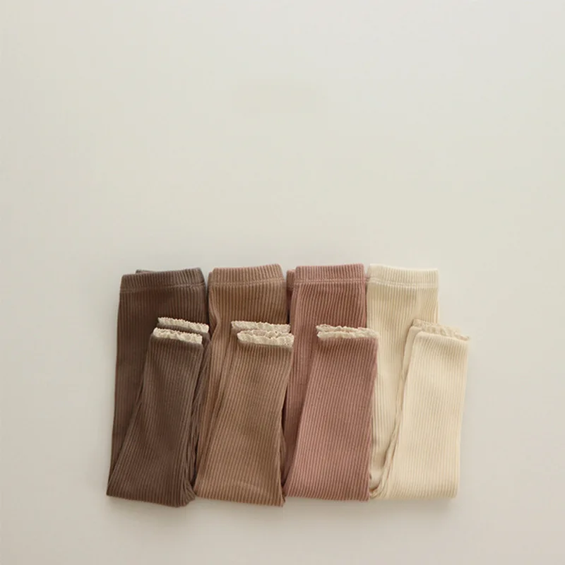 

Kids Pants Girls Leggings Elastic Rib Baby Girl Tights Children Clothing Spring Toddler Trousers