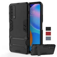 For Huawei P Smart 2021 Case Cover TPU Bumper Robot Holder Stand Shockproof Armor Hard Back Phone Case For Huawei P Smart 2021