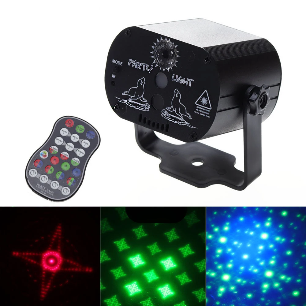 60 узоров светодиодный светильник для сцены диско USB перезаряжаемая RGB лазерная