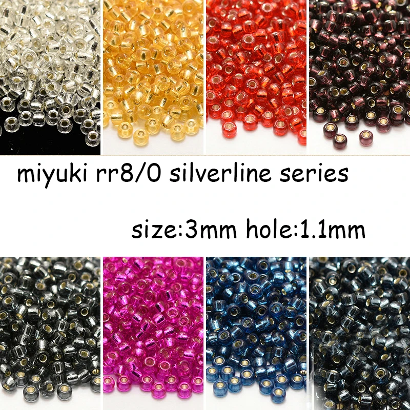 

3mm Japanese Miyuki Round Rocailles Imported 8/0 Beads Transparent Silverlive Filling Series 5G