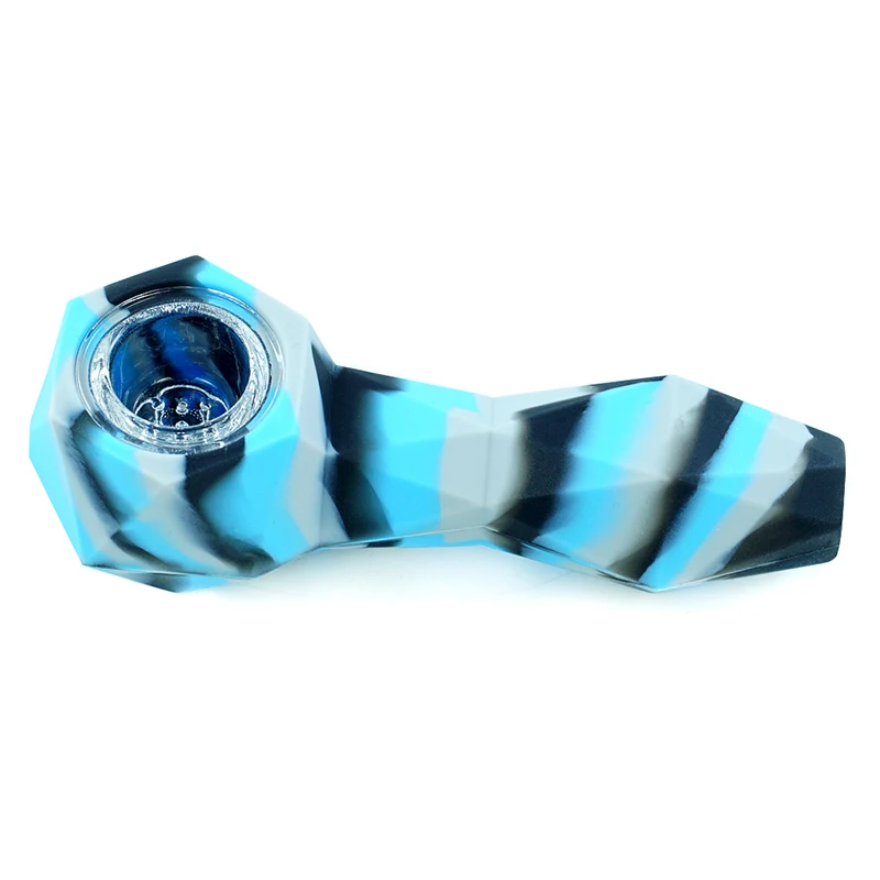 3 шт. портативная силиконовая трубка для курения табака с стеклянной чашей