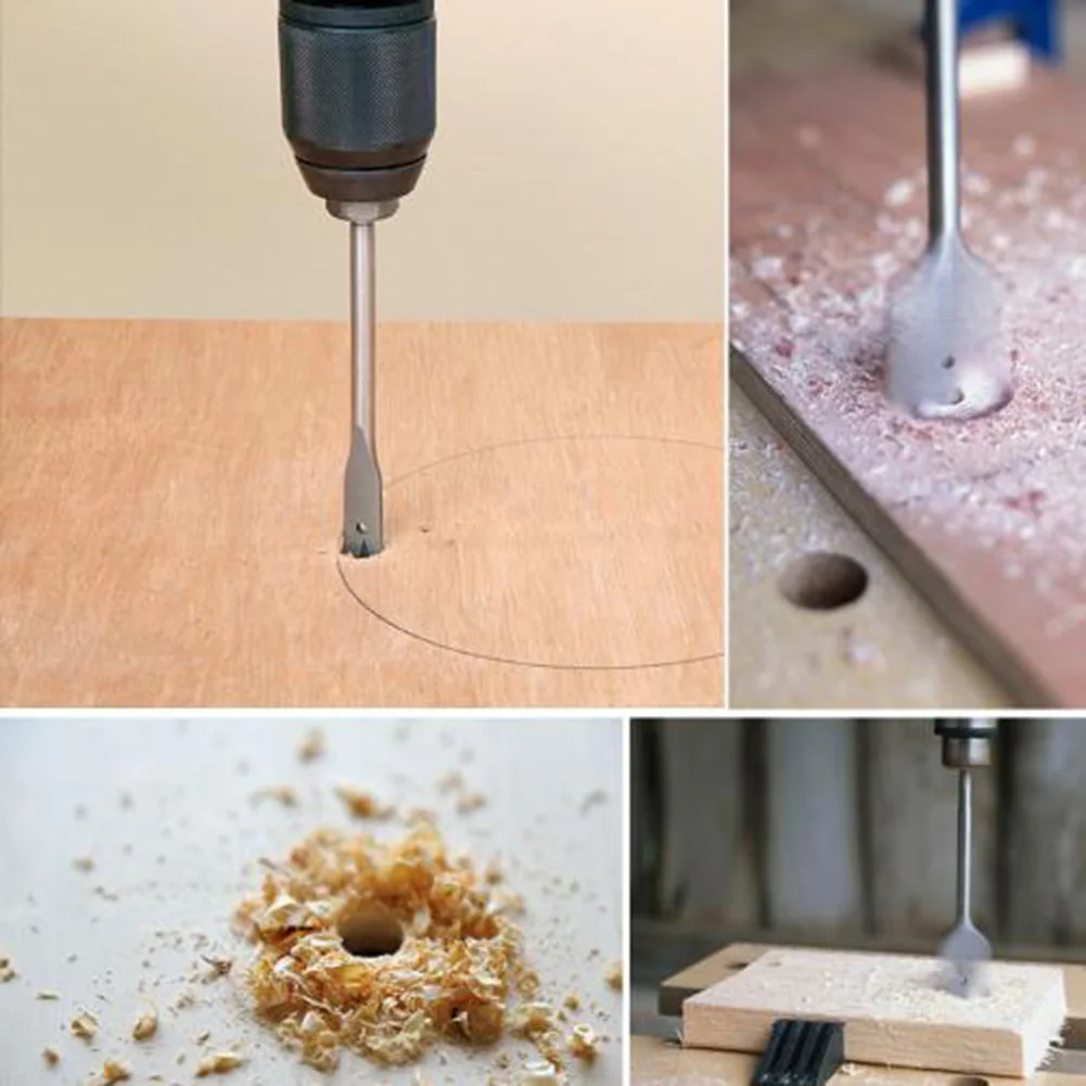 

10Pcs/Set 6-32mm HCS Spade Drill Bits Hex Shank Paddle Flat Hole Drill Woodworking Tools For Bench Hand Drill Hot Sale