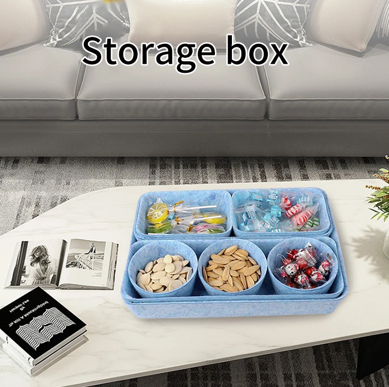 

Креативные бытовые товары, войлочный новый ящик для хранения, встроенный молдинг, офисный Настольный ящик для хранения, 8 комплектов