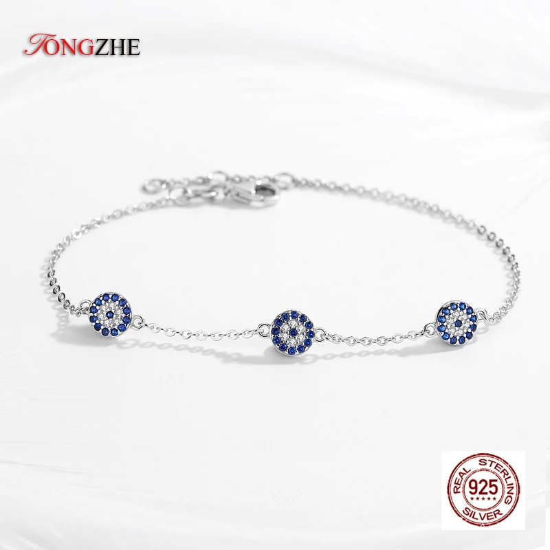 Женский браслет из серебра 100% пробы с круглыми кристаллами | Украшения и