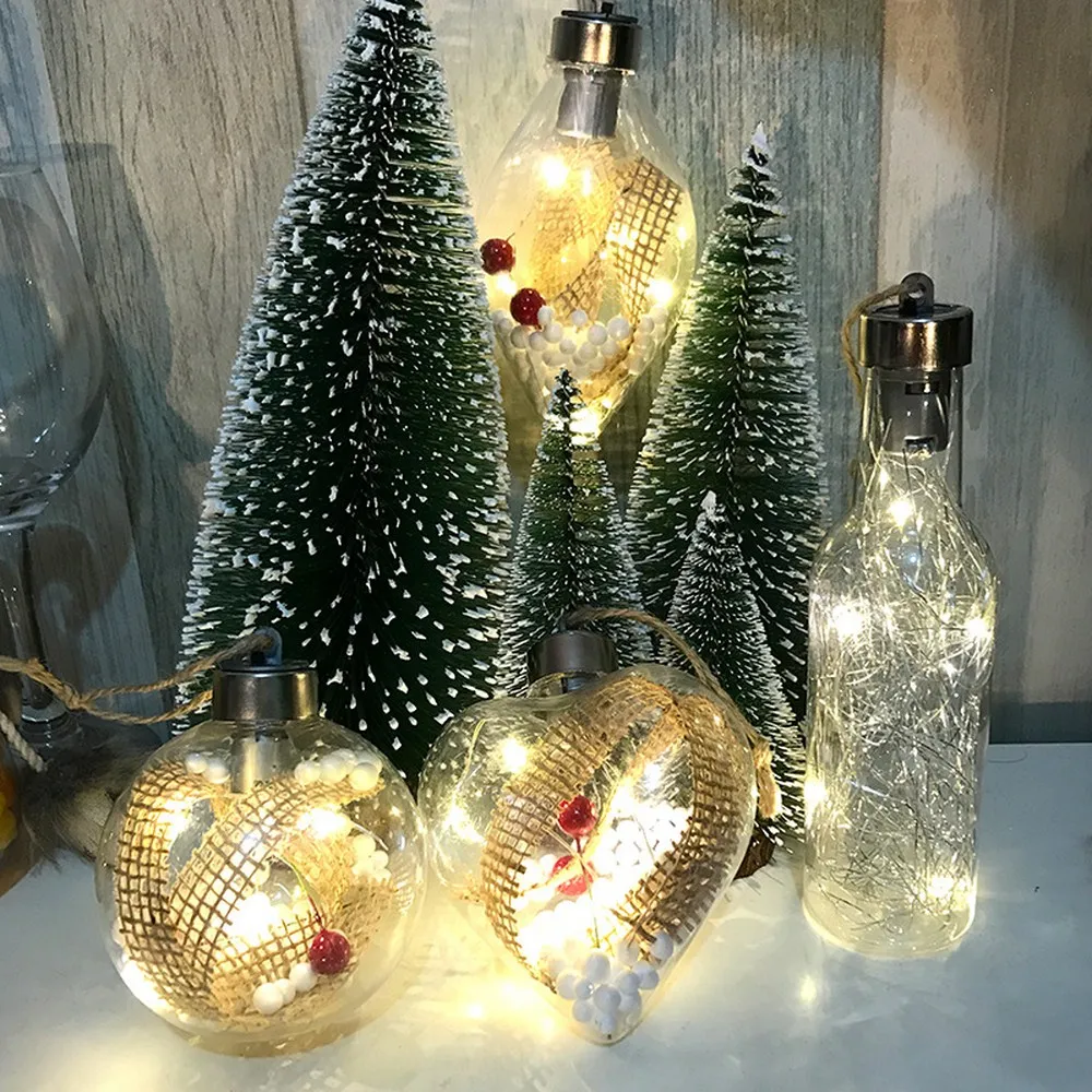 

Glowing Christmas Decorations Creative Luminous Plastic Christmas Balls Pendant for Weddings Birthday Living Room Bar Decor