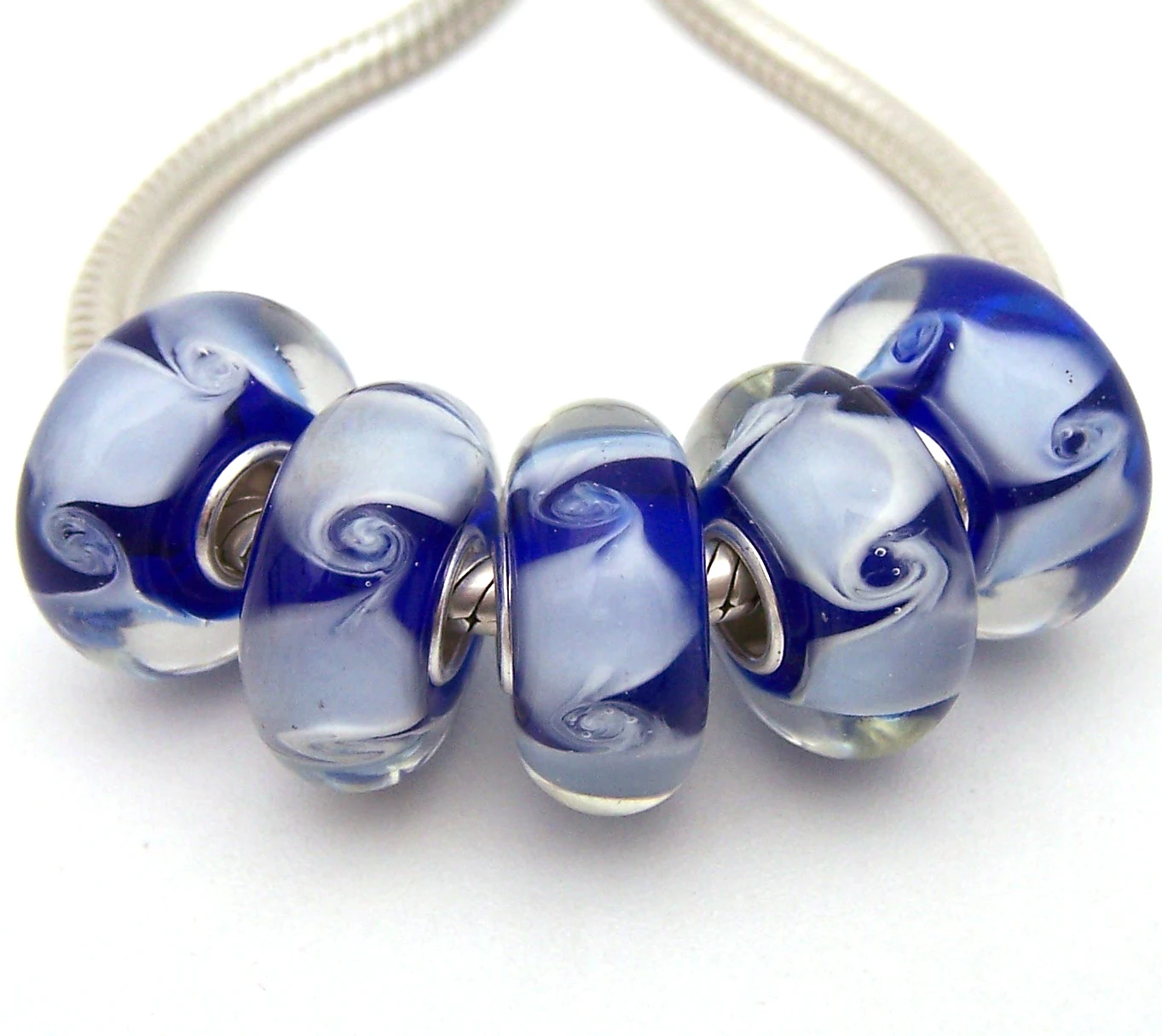 Бусины из серебра 100% пробы с муранским стеклом|Бусины| |