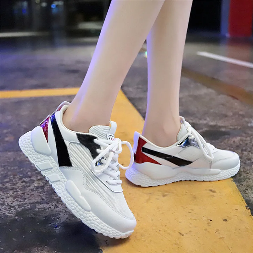 Новая модная женская прогулочная обувь с перекрестной шнуровкой смешанные цвета