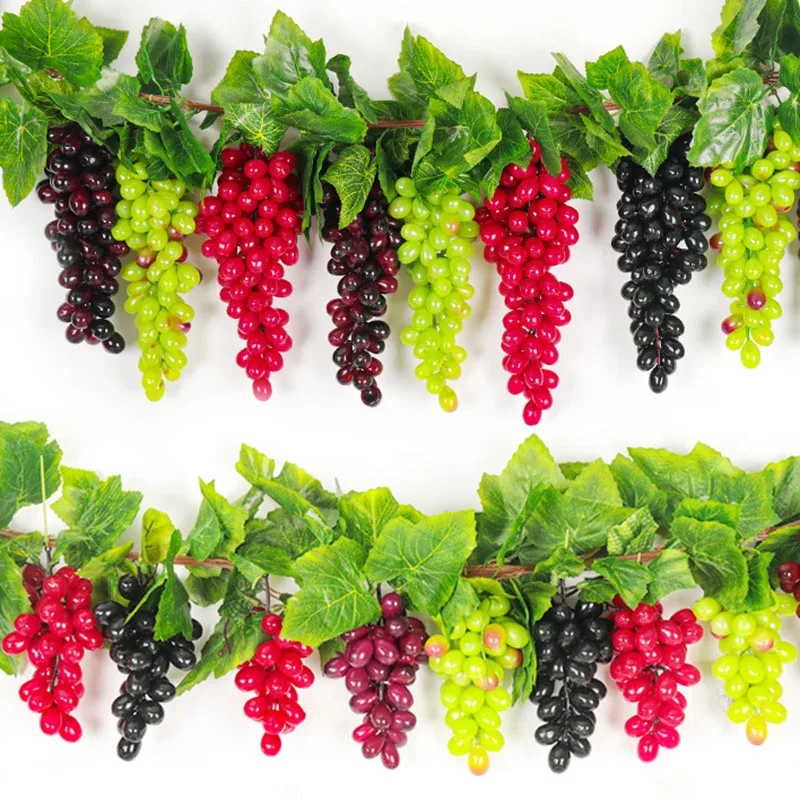 36/60 головок искусственного винограда подвесные фрукты черные зеленые фиолетовые