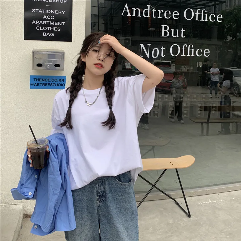 

YTX268 2021 summer new style loose wild tide ins casual stacking short-sleeved T-shirt women