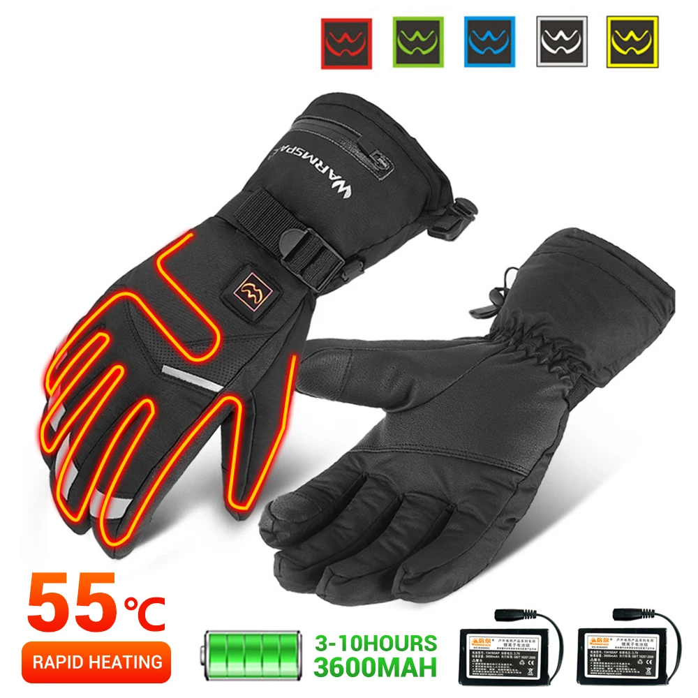 

Winter Motorcycle Gloves Heated Gloves Battery Powered Motorbike Racing Riding Gloves Waterproof Touch Screen Guantes Moto
