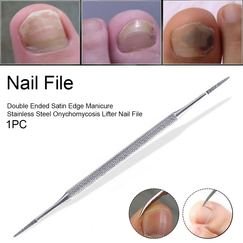 Двухконцевая Профессиональная пилочка для маникюра нержавеющая сталь атласная