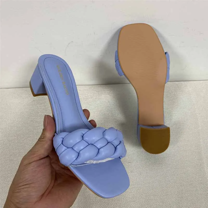 

Women's Sandals 2021 Summer Fashion Shoes For Women High Heels Weave Open Toe Zapatillas Mujer Casual Outside Beach Shoes