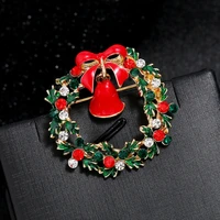 women new year brooch with rhinestones christmas goods snowflake heart badges for clothes metal christmas accessories girls