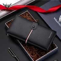 luxury high end brand new rfid wallet mens long new high end leather zipper wallet detachable card bank card clutch bag