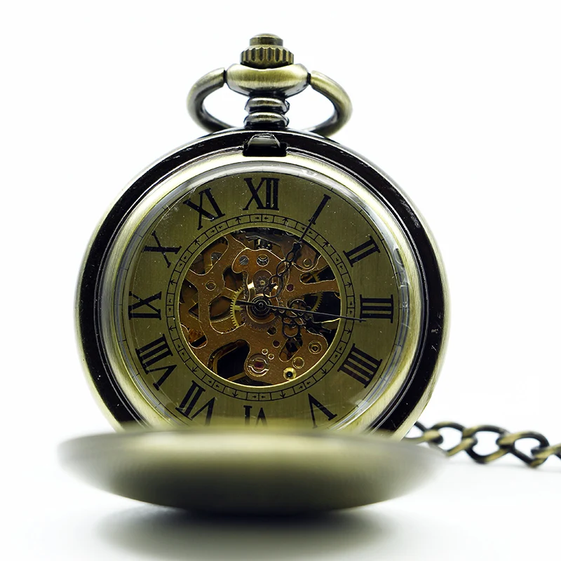 Винтажные дизайнерские Механические карманные часы с автоподзаводом изысканная