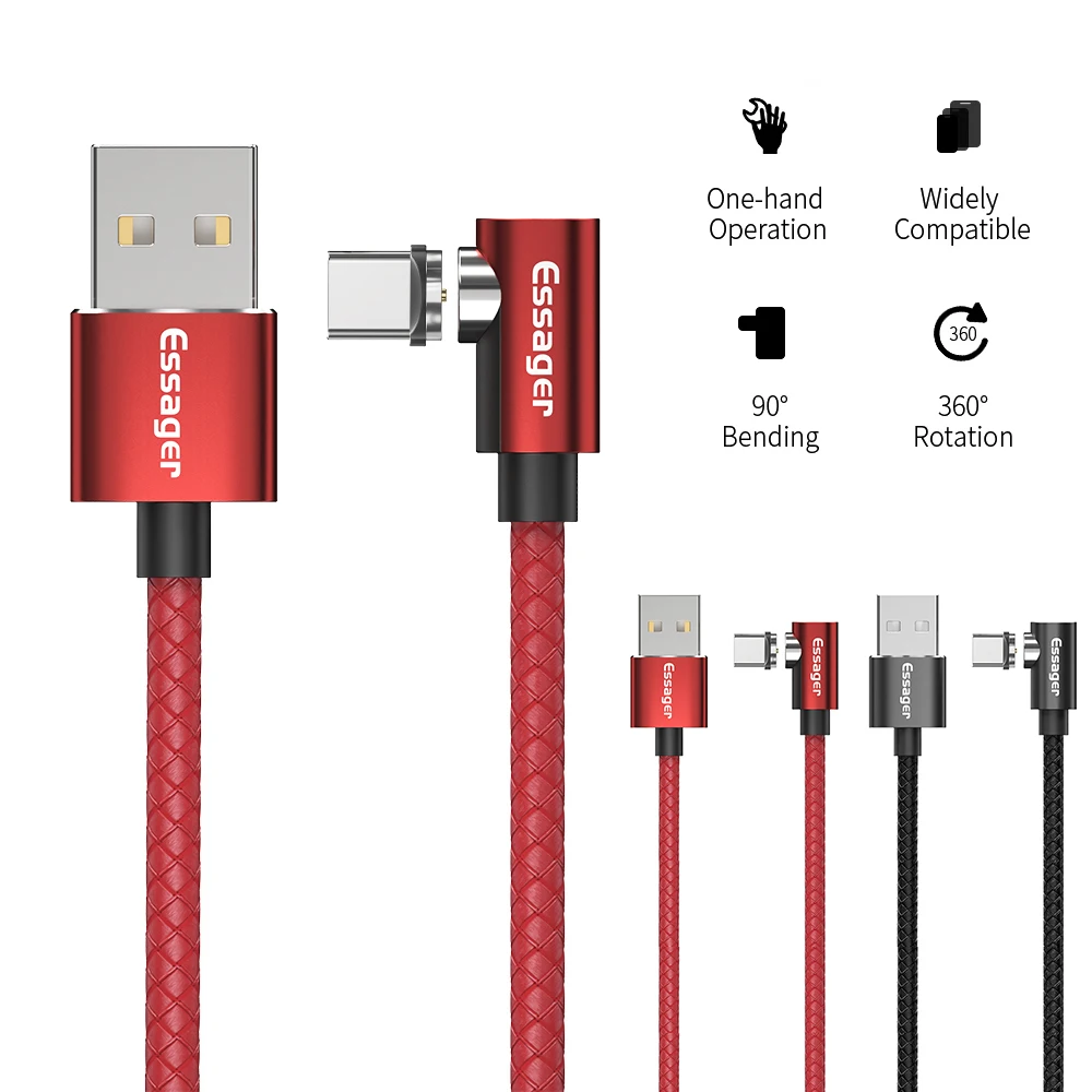 Essager 1/2 м Магнитный кабель Micro usb type C адаптер зарядное устройство Быстрая зарядка для iPhone 11 XR X Xiaomi Redmi Магнитный шнур для телефона