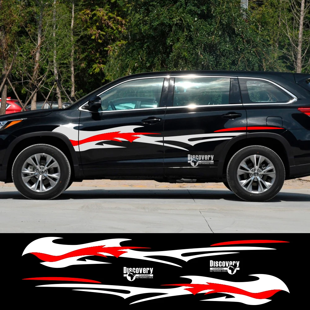 

Автомобильные боковые наклейки на дверь для Kia Sportage Lada Granta Ford Focus Fusion Lexus RX Land Rover Evoque, универсальные автомобильные аксессуары