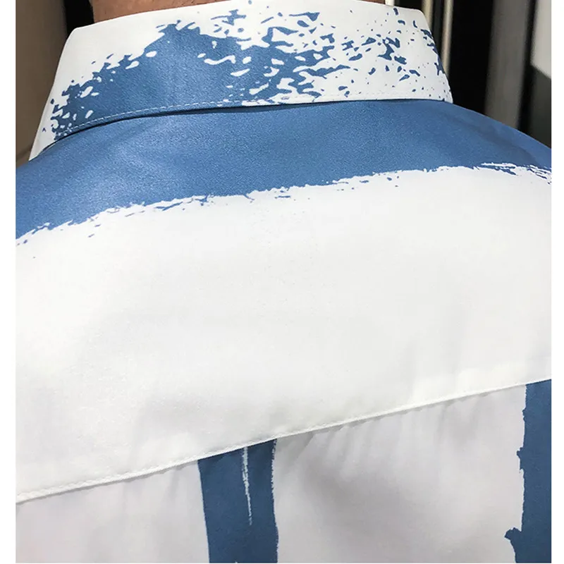 

2020 Brand clothing Male High quality slim fit Leisure pure cotton short sleeve shirts / Men Collar stripe Business shirt S-3XL