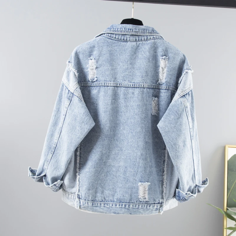 Винтаж бомбардировщик куртка джинсовая Для женщин Классическая верхняя одежда в