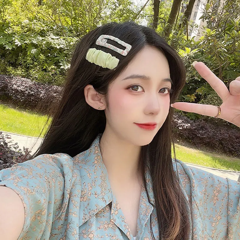 

Small Fresh Girl Hairpin Floral Fabric Hair Clip BB Clip All-match Bangs Clip Japanese And Korean Style Hair Accessories