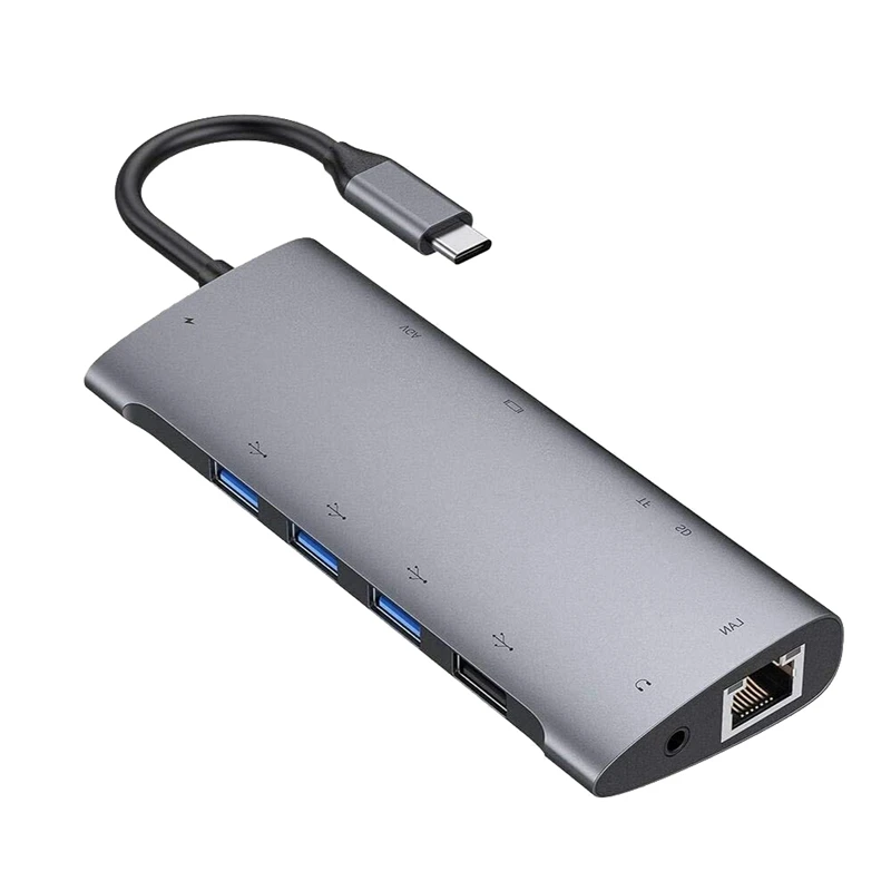 

Концентратор USB C, адаптер концентратора типа C с 1080P VGA,4 портами USB 3,0/, порт питания USB C, Gigabit Ethernet RJ45