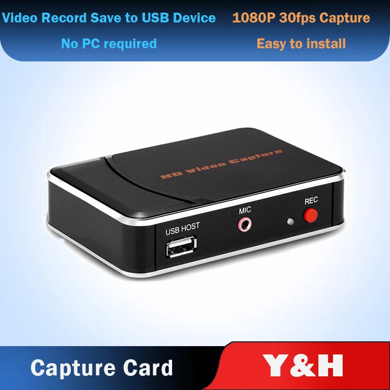 

EZCAP 1080P 30fps HD Video Capture Card HDMI-compatible Game Capture With Mic In for Blue Ray/Set-top box/Computer/Game box