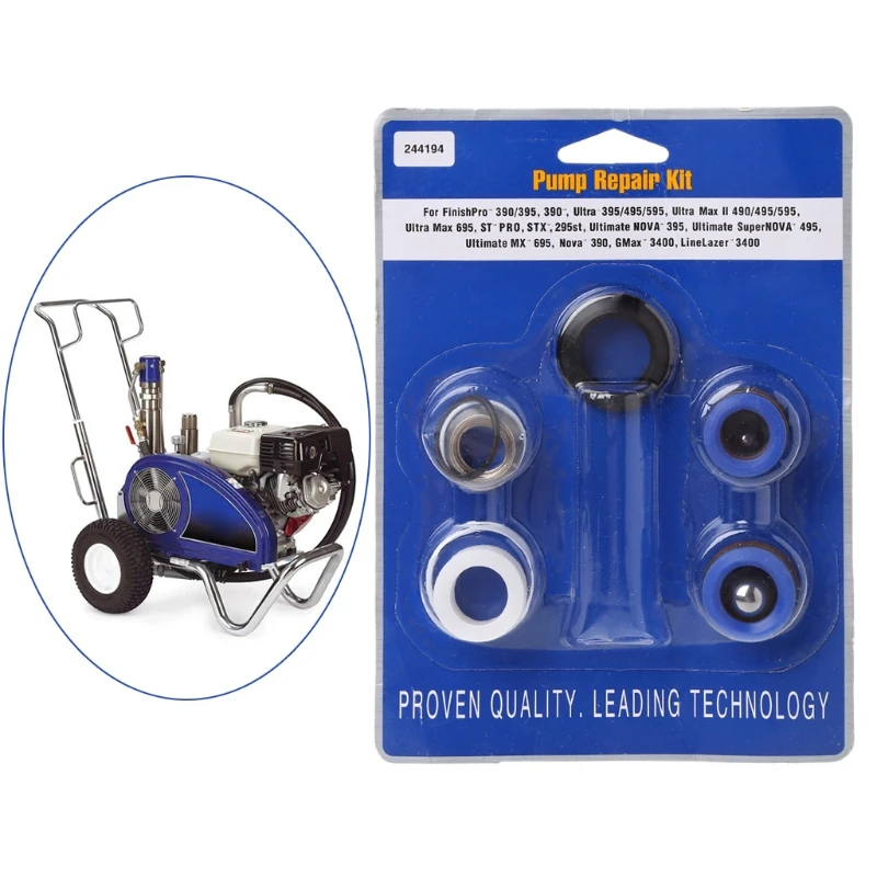 

Pump Repair Packing Kit 244194 Fit For Sprayer 390 395 490 495 595 Spay Gun Tool