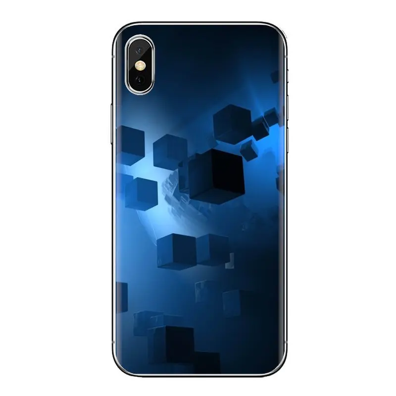 Transparent TPU Housing Blue C4D Wallpaper For iPhone XS Max XR X 4 4S 5 5S 5C SE 6 6S 7 8 Plus Samsung Galaxy J1 J3 J5 J7 A3 A5 |