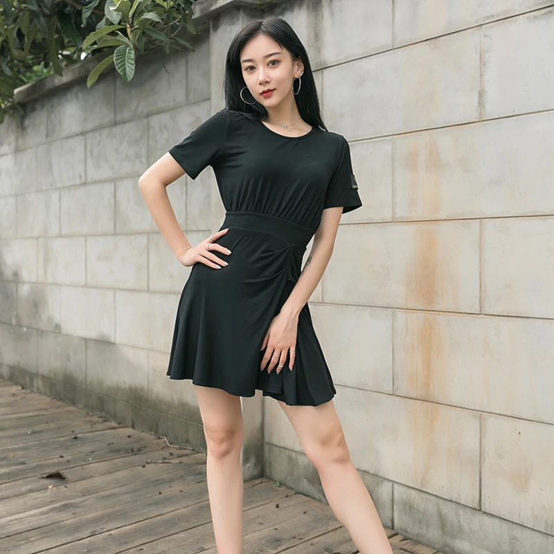 

Latin Dresses Women Dance Practice Dress Round-Neck Modern/Samba/Great Gatsby Dress Adult Team Training Dancing Costume BL4500