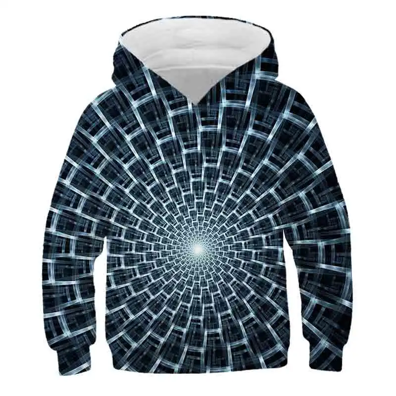 

Fashion Vortex 3D Three-dimensional Print Boys Girls Sweatshirt Casual Hoodies autumn and Winter Long Sleeve Hooded kids Clothes