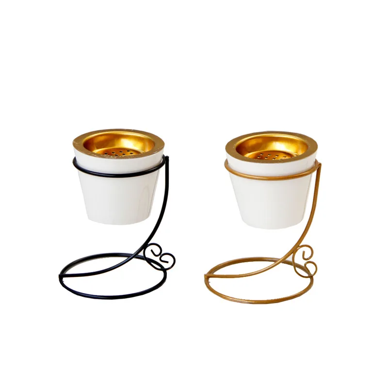 

Simple modern iron ceramic combination incense oven Middle East Arab gold metal set piece one shipped