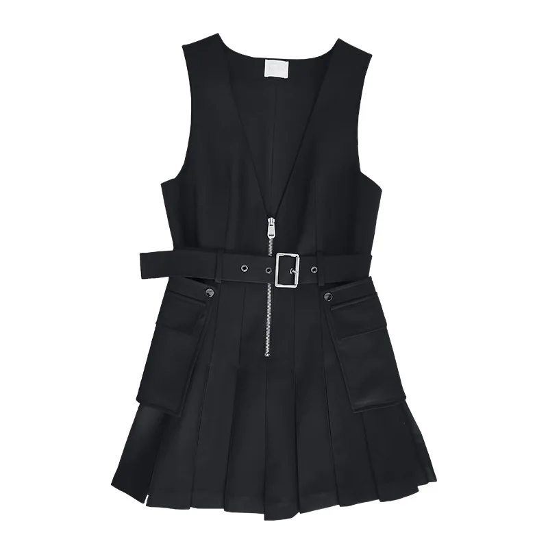 

Book 2021 new relaxed college Fengda V-neck waistband dress