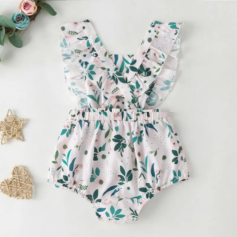 Боди для малышей 2020 боди без рукавов с цветочным рисунком новорожденных девочек