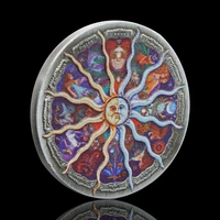 twelve constellations zodiac elizabeth ii queen collectible coin original coins holder creative gift dropshipping