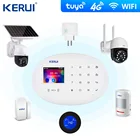 Беспроводная домашняя сигнализация kerui Tuya 4G W20, Wi-Fi GSM, SMS, охранная система для дома, охранная сигнализация с камерой, Солнечная Сирена