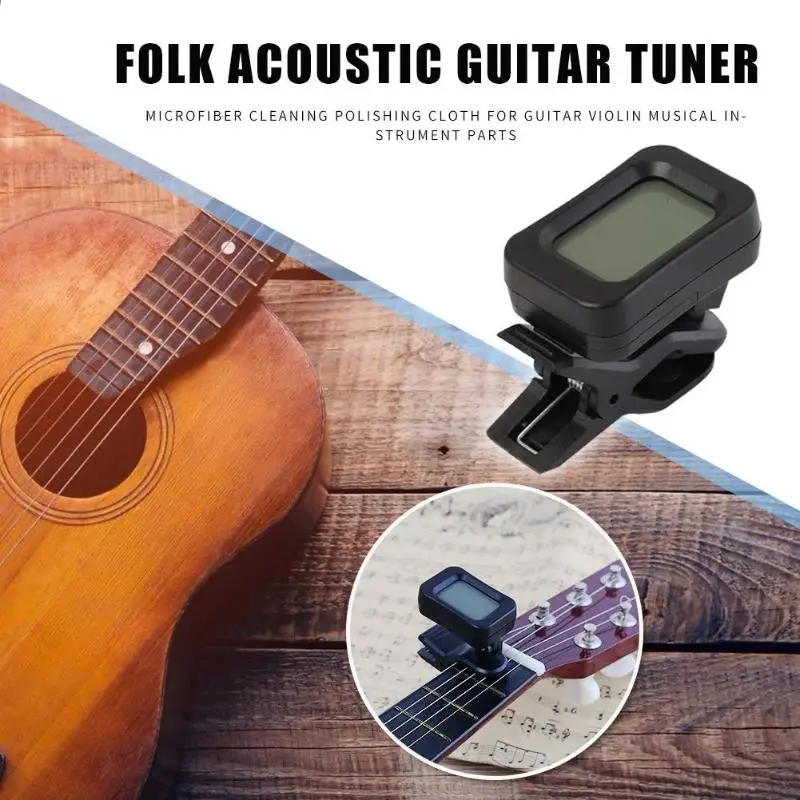 

Hot Sale ABS Guitar Tuner Delicate Design Foldable Rotating Clip High Sensitivity Digital Clip-on Electric Guitar Tuner