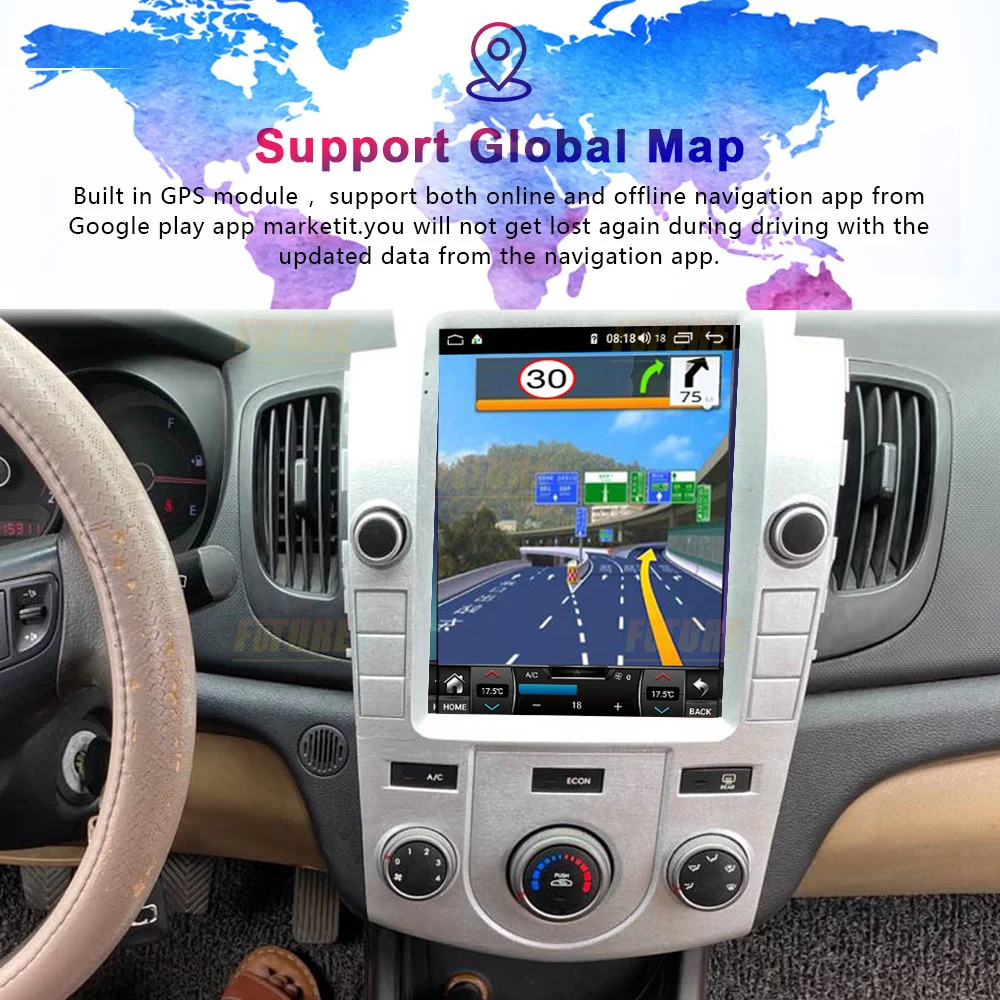128gb android 11 5g ips touch screen car radio for kia fortemt cerato 2008 auto multimedia dvd player navigation gps headunit free global shipping