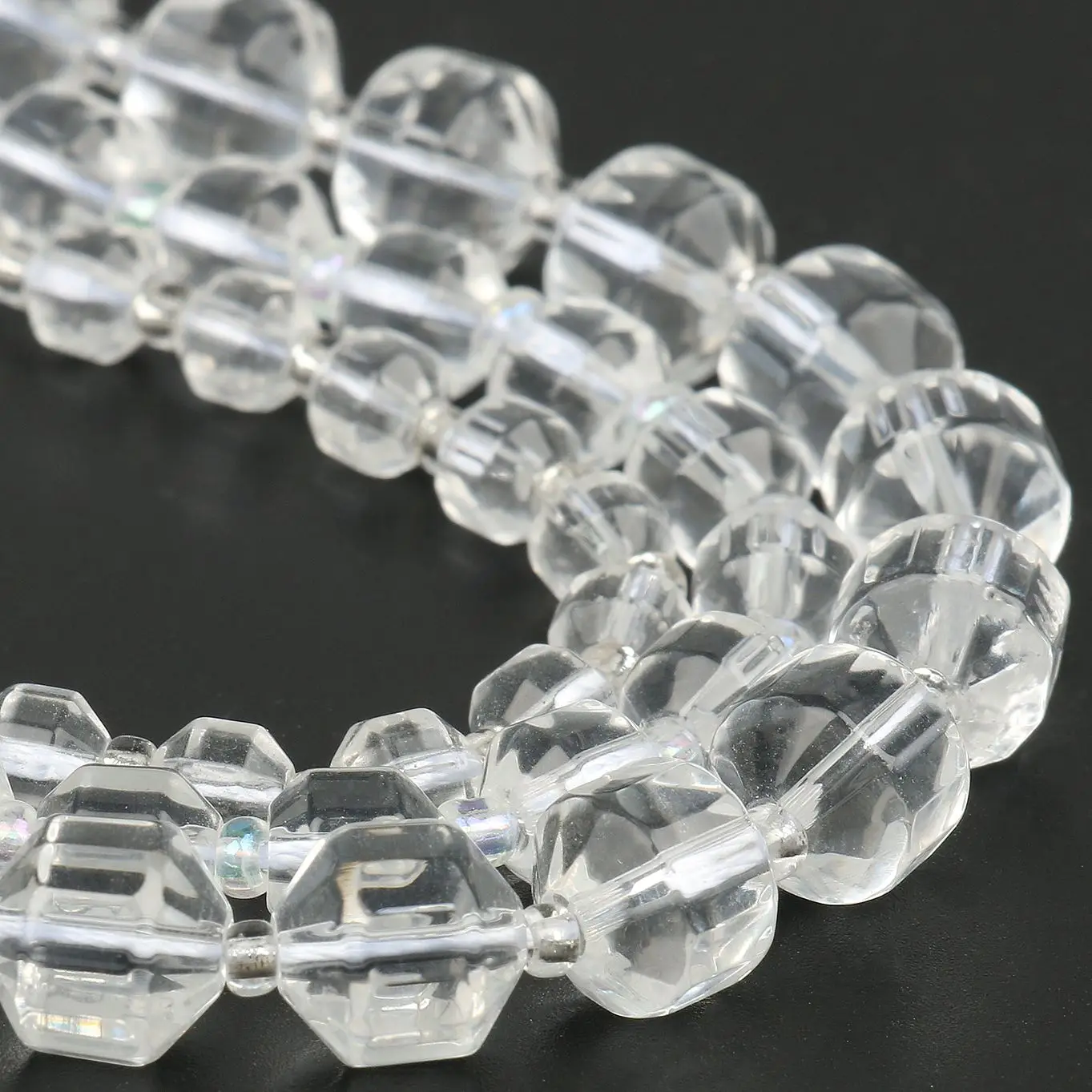 

Натуральный камень, граненый, в форме оливы, прозрачный белый кристалл, фотобусина для изготовления ювелирных изделий «сделай сам», ожерель...