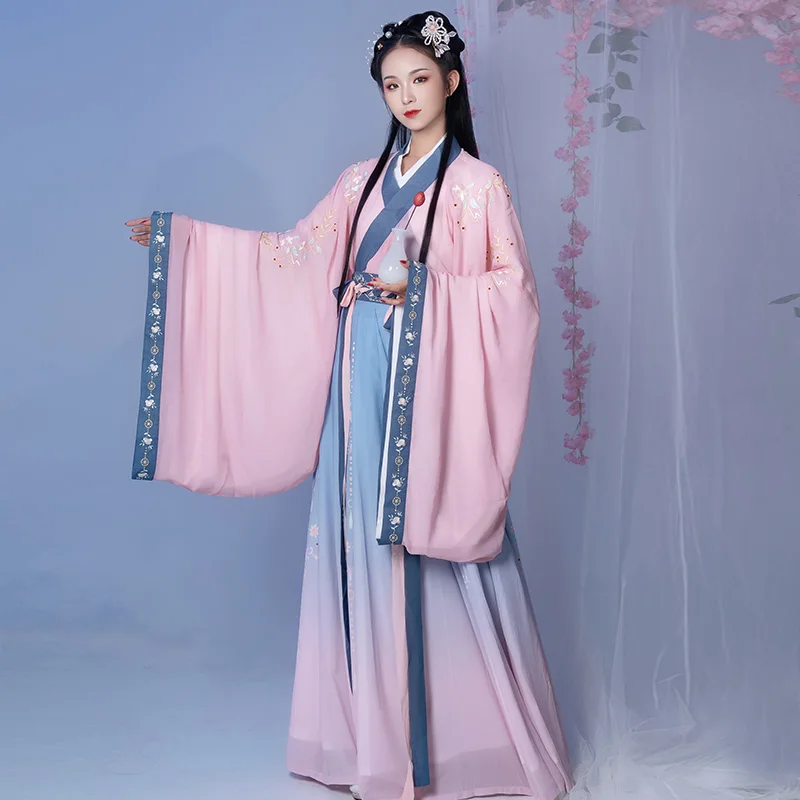

Женский танцевальный костюм ханьфу китайской древней династии Тан, сказочный костюм принцессы, традиционное элегантное Восточное народно...