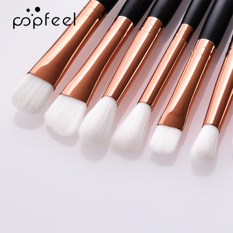 Набор кистей для макияжа POPFEEL 12 шт. мягкие синтетические ворсинки и натуральная