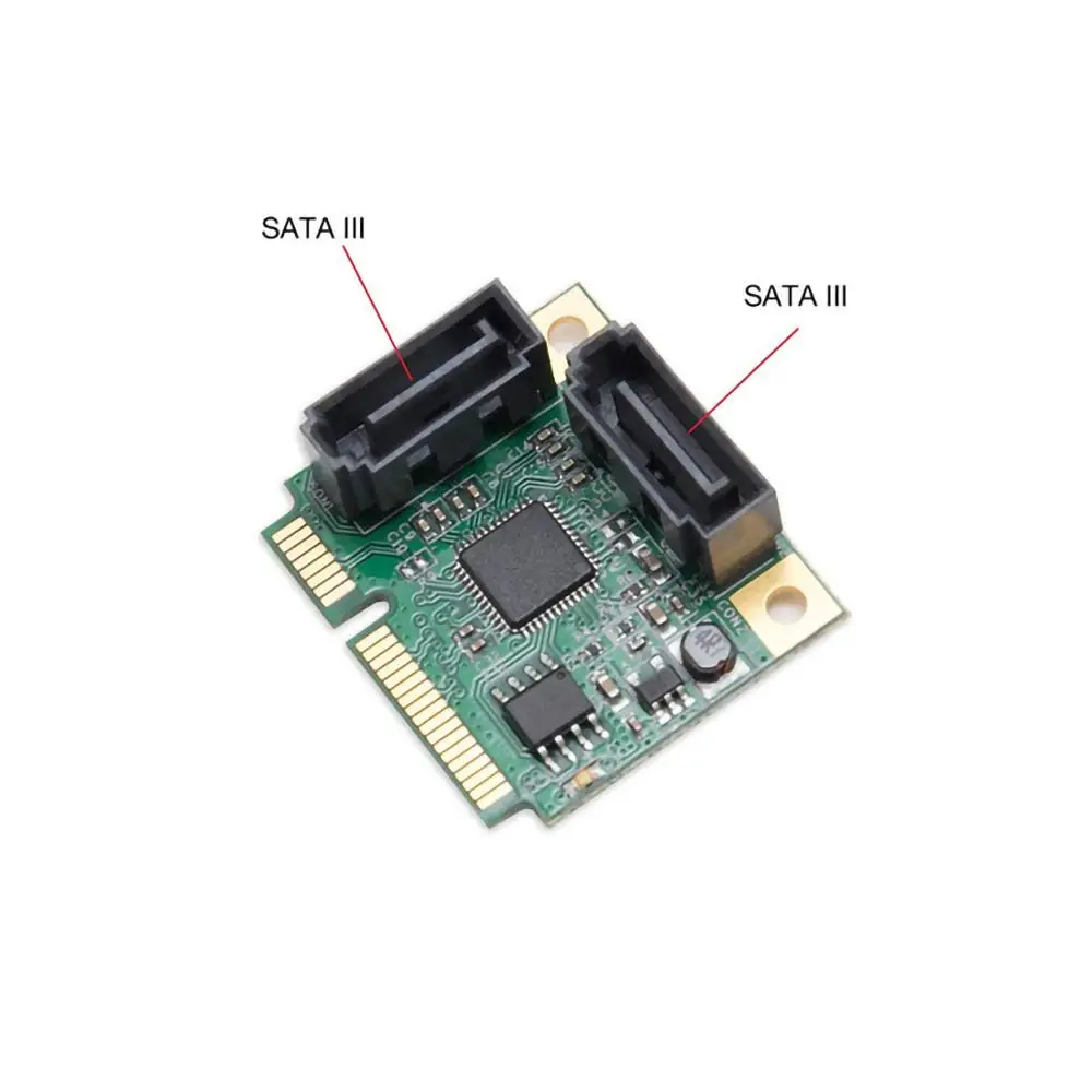 Mini PCI-E в 2 порта SATA 3,0 PCI Express PCIe конвертер Жесткий диск удлинитель SATA III контроллер концентратор карт мультипликатор добавить на карту